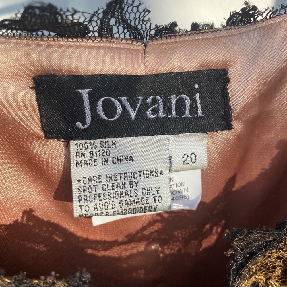 Jovani 100% Silk Gold & Black Ombré Beaded Dress Size Extra Large XL - Picture 12 of 13